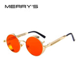 MERRY'S Vintage Women Steampunk Sunglasses Brand Design Round Sunglasses Oculos de sol UV400 Astroshadez-ASTROSHADEZ.COM-C13 Gold Red-ASTROSHADEZ.COM