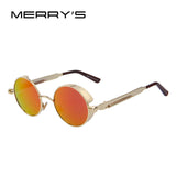 MERRY'S Vintage Women Steampunk Sunglasses Brand Design Round Sunglasses Oculos de sol UV400 Astroshadez-ASTROSHADEZ.COM-C04 Gold Red-ASTROSHADEZ.COM