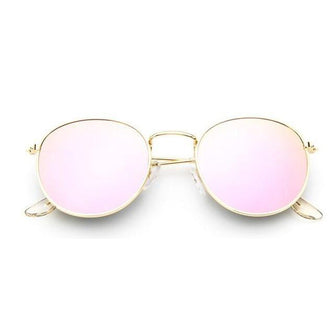 Womens 'Infinity' Retro Circle Sunglasses Astroshadez-ASTROSHADEZ.COM-Gold Frame Pink-ASTROSHADEZ.COM