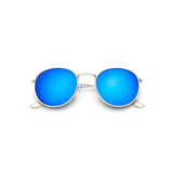 Womens 'Infinity' Retro Circle Sunglasses Astroshadez-ASTROSHADEZ.COM-Silver Frame Blue-ASTROSHADEZ.COM