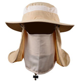 Mosquito Bugs Sun Protection Fishing Cap Wide Brim Neck Face Flap Hat Cover Head-ASTROSHADEZ.COM-Khaki-L-ASTROSHADEZ.COM