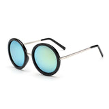 Unisex 'Hello' Circle/Round Retro Teashades Sunglasses Astroshadez-ASTROSHADEZ.COM-Bright Black w/ Gold Lens-ASTROSHADEZ.COM
