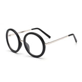 Unisex 'Hello' Circle/Round Retro Teashades Sunglasses Astroshadez-ASTROSHADEZ.COM-Matte Black Frame w/ Clear Lens-ASTROSHADEZ.COM