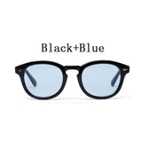Unisex 'Johnny Depp' Vintage Style Retro Sunglasses Astroshadez-ASTROSHADEZ.COM-Black Blue Lens-ASTROSHADEZ.COM