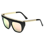 Unisex 'Cardi' Large Sunglasses Metal Rim Sunglasses Astroshadez-ASTROSHADEZ.COM-Black Pink-ASTROSHADEZ.COM