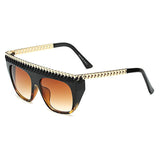 Unisex 'Cardi' Large Sunglasses Metal Rim Sunglasses Astroshadez-ASTROSHADEZ.COM-Black Leopard Tea-ASTROSHADEZ.COM