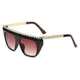 Unisex 'Cardi' Large Sunglasses Metal Rim Sunglasses Astroshadez-ASTROSHADEZ.COM-Wine Red Tea-ASTROSHADEZ.COM