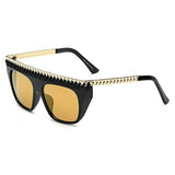 Unisex 'Cardi' Large Sunglasses Metal Rim Sunglasses Astroshadez-ASTROSHADEZ.COM-Black Luxury Gold-ASTROSHADEZ.COM