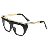 Unisex 'Cardi' Large Sunglasses Metal Rim Sunglasses Astroshadez-ASTROSHADEZ.COM-Black Clear-ASTROSHADEZ.COM