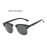 Unisex 'Club' Half Rim Rimless Polarized Sunglasses Astroshadez-ASTROSHADEZ.COM-Bright Gray Lens-ASTROSHADEZ.COM