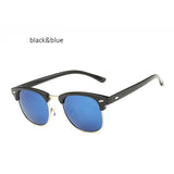 Unisex 'Club' Half Rim Rimless Polarized Sunglasses Astroshadez-ASTROSHADEZ.COM-Black Blue Lens-ASTROSHADEZ.COM