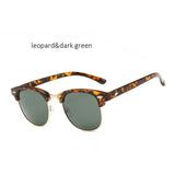 Unisex 'Club' Half Rim Rimless Polarized Sunglasses Astroshadez-ASTROSHADEZ.COM-Leopard Green Lens-ASTROSHADEZ.COM