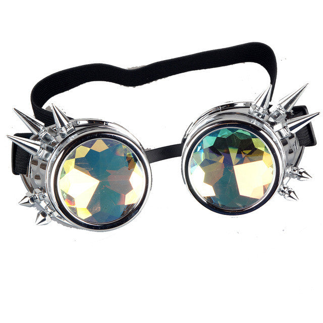 Copper Kaleidoscope Lens Steampunk Goggles with Spikes