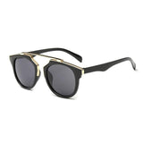 Womens 'Le'Dior' Vintage Browline Premium Alloy Sunglasses Astroshadez-ASTROSHADEZ.COM-Black Frame Black-ASTROSHADEZ.COM