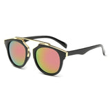 Womens 'Le'Dior' Vintage Browline Premium Alloy Sunglasses Astroshadez-ASTROSHADEZ.COM-Black Frame Purple-ASTROSHADEZ.COM