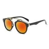 Womens 'Le'Dior' Vintage Browline Premium Alloy Sunglasses Astroshadez-ASTROSHADEZ.COM-Black Frame Red-ASTROSHADEZ.COM