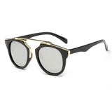 Womens 'Le'Dior' Vintage Browline Premium Alloy Sunglasses Astroshadez-ASTROSHADEZ.COM-Black Frame Silver-ASTROSHADEZ.COM