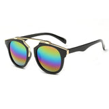 Womens 'Le'Dior' Vintage Browline Premium Alloy Sunglasses Astroshadez-ASTROSHADEZ.COM-Black Frame Multi-ASTROSHADEZ.COM
