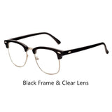 Unisex 'Masters' Half Frame Alloy Sunglasses Astroshadez-ASTROSHADEZ.COM-Black Frame w/ Clear Lens-ASTROSHADEZ.COM