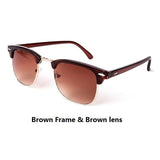 Unisex 'Masters' Half Frame Alloy Sunglasses Astroshadez-ASTROSHADEZ.COM-Brown Frame w/ Brown Lens-ASTROSHADEZ.COM