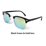 Unisex 'Masters' Half Frame Alloy Sunglasses Astroshadez-ASTROSHADEZ.COM-Black Frame w/ Gold Lens-ASTROSHADEZ.COM