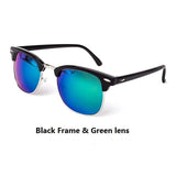 Unisex 'Masters' Half Frame Alloy Sunglasses Astroshadez-ASTROSHADEZ.COM-Black Frame w/ Green Lens-ASTROSHADEZ.COM