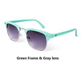 Unisex 'Masters' Half Frame Alloy Sunglasses Astroshadez-ASTROSHADEZ.COM-Green Frame w/ Grey Lens-ASTROSHADEZ.COM
