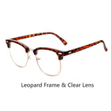 Unisex 'Masters' Half Frame Alloy Sunglasses Astroshadez-ASTROSHADEZ.COM-Leopard Frame w/ Clear Lens-ASTROSHADEZ.COM