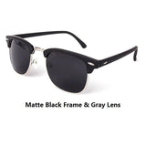 Unisex 'Masters' Half Frame Alloy Sunglasses Astroshadez-ASTROSHADEZ.COM-Matte Black Frame w/ Tint Lens-ASTROSHADEZ.COM