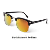 Unisex 'Masters' Half Frame Alloy Sunglasses Astroshadez-ASTROSHADEZ.COM-Black Frame w/ Red Lens-ASTROSHADEZ.COM