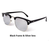 Unisex 'Masters' Half Frame Alloy Sunglasses Astroshadez-ASTROSHADEZ.COM-Black Frame w/ Silver Lens-ASTROSHADEZ.COM