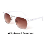 Unisex 'Masters' Half Frame Alloy Sunglasses Astroshadez-ASTROSHADEZ.COM-White Frame w/ Brown Lens-ASTROSHADEZ.COM