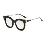 Womens 'Lulu' Small Cat Eye Sunglasses Astroshadez-ASTROSHADEZ.COM-Black Frame Silver-ASTROSHADEZ.COM