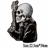 Human Skeleton Gun SKULL MC MOTORCYCLE BIKE IRON PATCH LARGE-ASTROSHADEZ.COM-ASTROSHADEZ.COM
