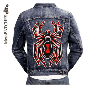 BLACK WIDOW SPIDER MC MOTORCYCLE BIKE IRON PATCH LARGE-ASTROSHADEZ.COM-ASTROSHADEZ.COM