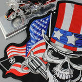 US AMERICAN SKULL FLAG MC MOTORCYCLE BIKE IRON PATCH LARGE-ASTROSHADEZ.COM-ASTROSHADEZ.COM