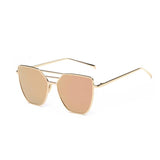 Womens 'Malibu V2' Cateye Reflective Wire Point Sunglasses Astroshadez-ASTROSHADEZ.COM-Gold Frame Pink-ASTROSHADEZ.COM