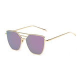 Womens 'Malibu V2' Cateye Reflective Wire Point Sunglasses Astroshadez-ASTROSHADEZ.COM-Gold Frame Purple-ASTROSHADEZ.COM
