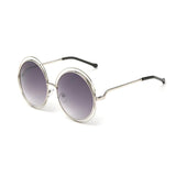 Womens 'Overt' X-Large Round Circle Sunglasses Astroshadez-ASTROSHADEZ.COM-Silver Grey-ASTROSHADEZ.COM