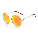 Womens 'Overt' X-Large Round Circle Sunglasses Astroshadez-ASTROSHADEZ.COM-Golden Red-ASTROSHADEZ.COM