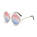 Womens 'Overt' X-Large Round Circle Sunglasses Astroshadez-ASTROSHADEZ.COM-Golden Pink Blue-ASTROSHADEZ.COM