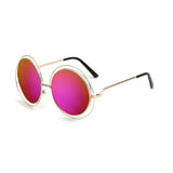Womens 'Overt' X-Large Round Circle Sunglasses Astroshadez-ASTROSHADEZ.COM-Golden Purple-ASTROSHADEZ.COM