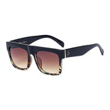 Unisex 'Common' Rapper Square Flat Brow Sunglasses Astroshadez-ASTROSHADEZ.COM-Black Leopard Tea-ASTROSHADEZ.COM