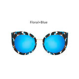 Womens 'Desire' Oversized Cat Eye Vintage Sunglasses Astroshadez-ASTROSHADEZ.COM-Floral Blue-ASTROSHADEZ.COM