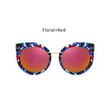 Womens 'Desire' Oversized Cat Eye Vintage Sunglasses Astroshadez-ASTROSHADEZ.COM-Floral Red-ASTROSHADEZ.COM