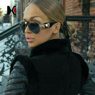Womens 'Kim K' Celebrity Large Aviator Style Sunglasses Astroshadez-ASTROSHADEZ.COM-ASTROSHADEZ.COM