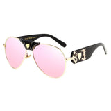 Womens 'Kim K' Celebrity Large Aviator Style Sunglasses Astroshadez-ASTROSHADEZ.COM-Black Pink-ASTROSHADEZ.COM