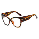 Womens 'Millenial' Large Cat Eye Sunglasses Astroshadez-ASTROSHADEZ.COM-Yellow Leopard Clear-ASTROSHADEZ.COM