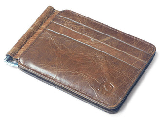 Vintage Men Money Clip Retro Genuine Leather Clip Wallet For Money High Quality Crazy Horse Leather Clamp for Money Holder-ASTROSHADEZ.COM-ASTROSHADEZ.COM