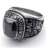 US MARINE CORPS STONE GEM BLACK Stainless Steel Silver Gold Ring Mens-ASTROSHADEZ.COM-ASTROSHADEZ.COM